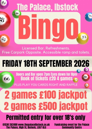 Bingo at the Palace - September Special at The Palace Ibstock