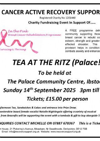 Tea at the Ritz charity fundraising event at The Palace Ibstock